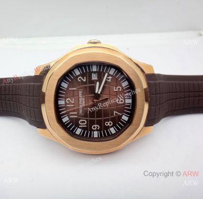 Best Quality Copy Patek Philippe Aquanaut 43mm Watch Rose Gold Chocolate Arabic Dial